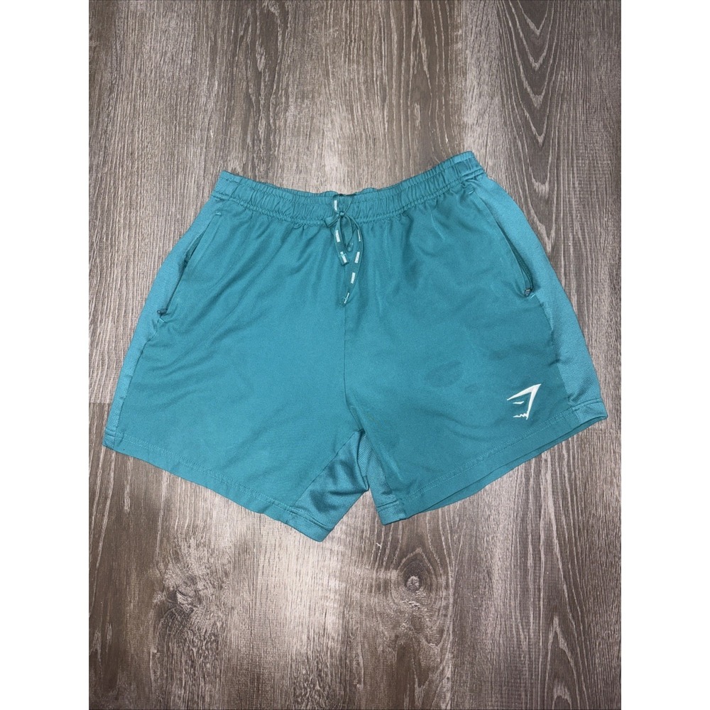 Gymshark Athletic Fleece Shorts Men's M 5.5" Dark Green Gym Sports Drawstring